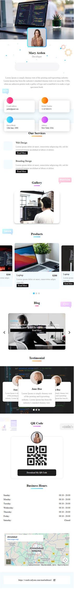 Full Scrollable Template Preview
